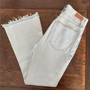 Ralph Lauren Blue Ankle Cropped Jeans with Frayed Hem